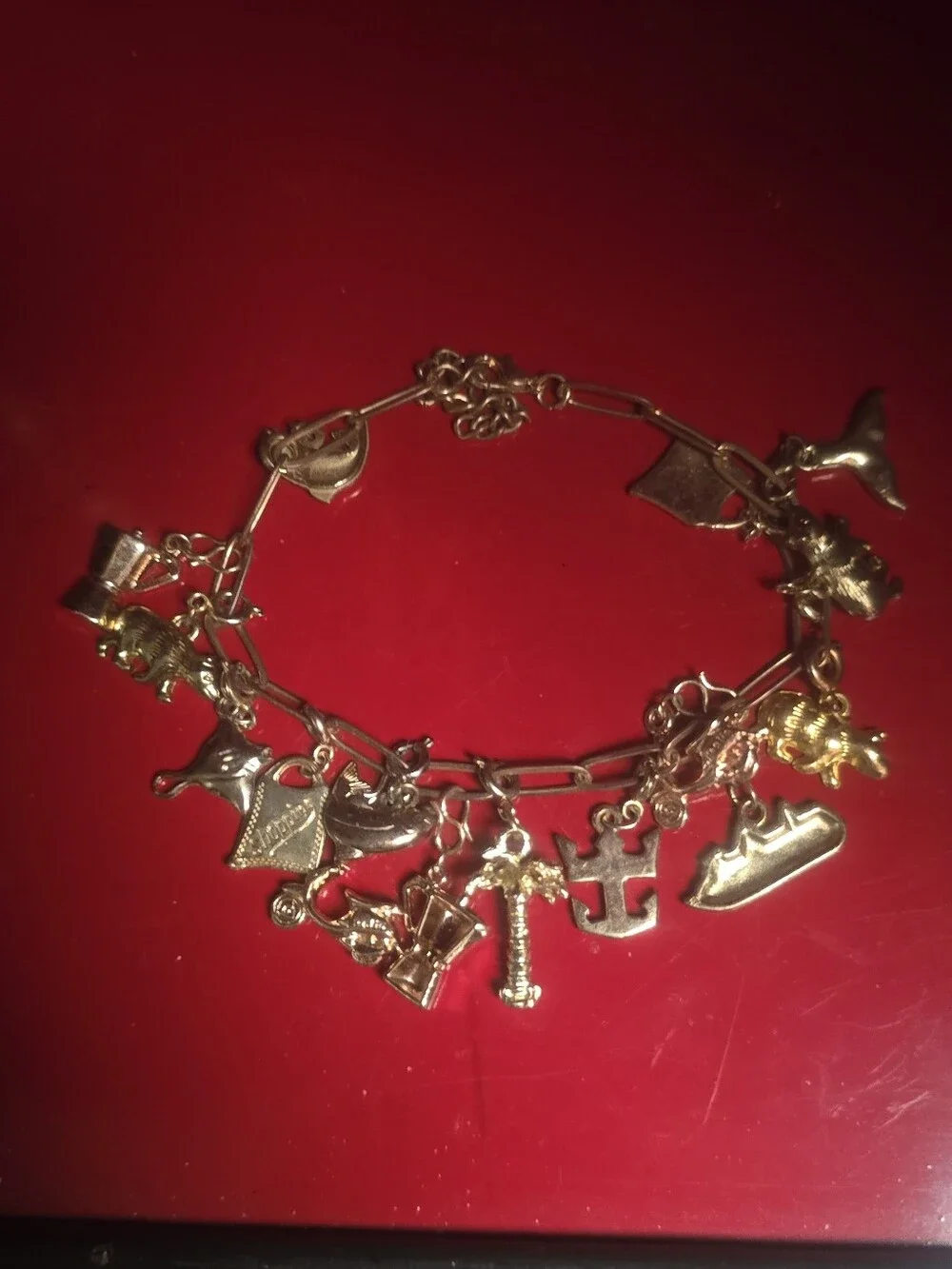 Gold Colored Travelers  Engaging Conversarion Starter Charm Bracelet